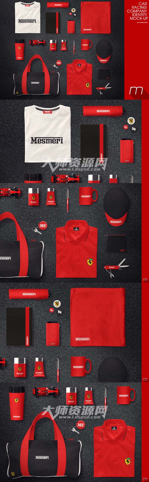 汽车俱乐部品牌识别模型：Car Racing Company Identity Mock-up